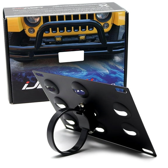 No Drill Required 2.5-Inch Bumper Guard Tube Mount License Plate Bracket/Holder (Not Fit 2.75 or 3.0 Inches Bullbars)