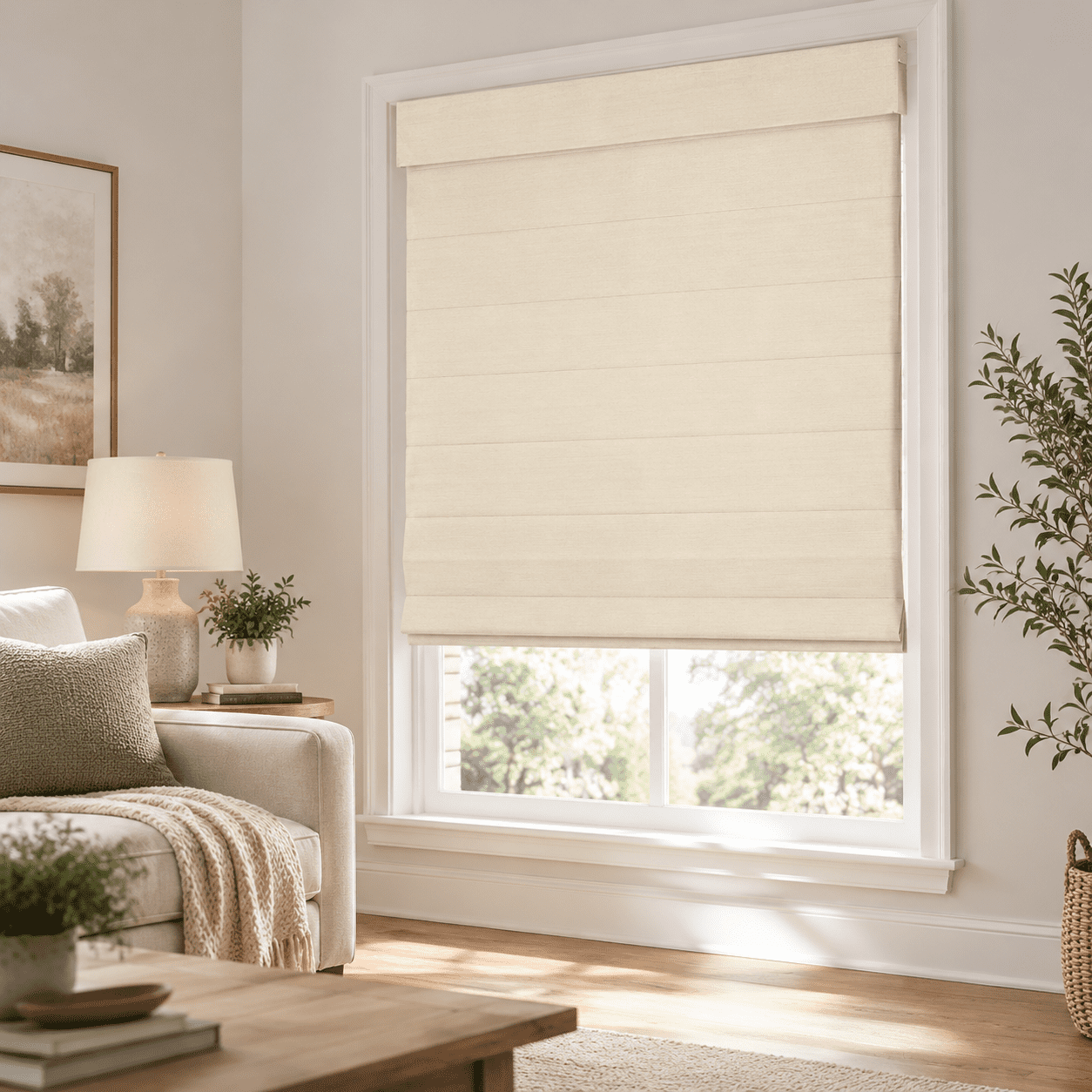 No Drill Roman Shades For Indoor Windows Beige 23.5