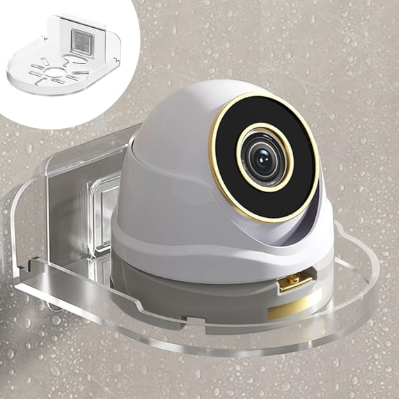 No-Drill Security Camera Wall Mount Bracket | Easy Installation for Home Monitor, Baby Camera & Mini Speaker | White or Clear Plastic Mount with Strong Adhesive