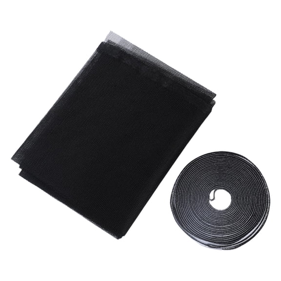 No Drill Self-Adhesive Window Screen Mesh Insect Mosquito Net Black 59.1x51.2in 1 Pack