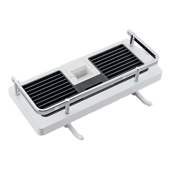 No-Drill Shower Rod Storage Rack, Fits 0.7-0.9in Rods for Shampoo and Soap, Durable Bathroom Organizer for Shower Gel and Toiletries, 18-24mm