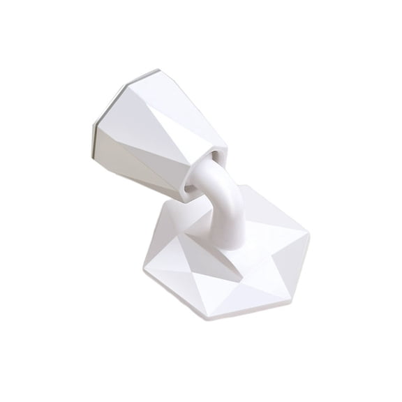 No-Drill Silent Door Stopper - Anti-Collision Door Suction Device, PP+TPR Material, Floor-Mounted for Bathroom & Bedroom Doors (White/Blue/Yellow)