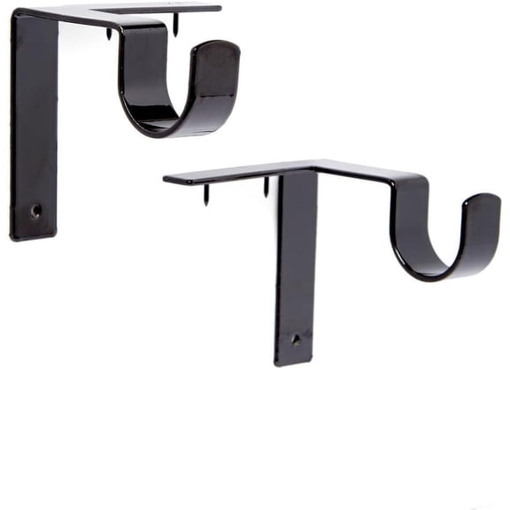 No Drill Single Curtain Rod Brackets, Heavy Duty Tap-In Window Curtain Holders