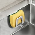 thumbnail image 1 of No-Drill Sponge Holder Stainless Steel Sink Caddy for Sponges and Scrubbers with Suction Cups - 1 Rack, 1 of 6