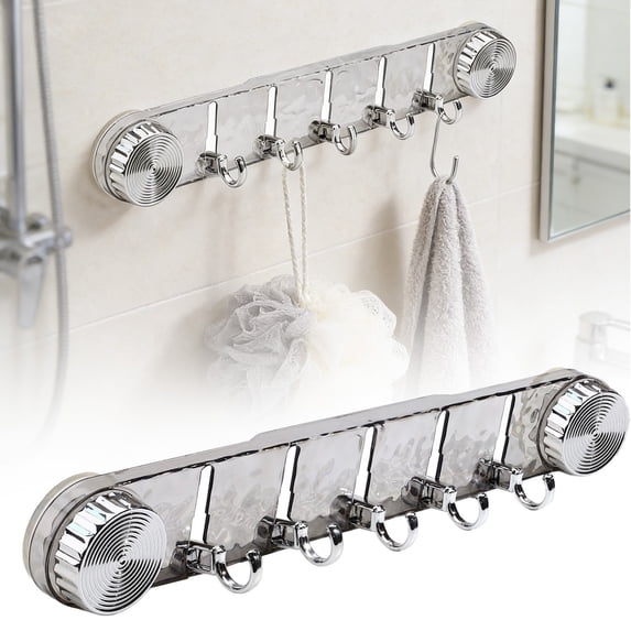 No Drill Strong Suction Cup Hooks Acrylic Shower Towel Holder Bathroom Kitchen