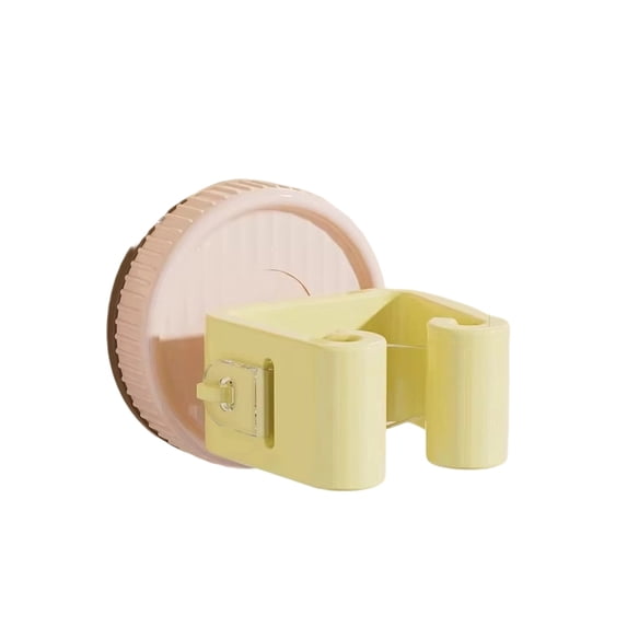 No Drill Suction Cup Mop Holder for Bathroom, Removable Broom Clip for Wall, Shower Room Organizer for Mop Broom Squeegee, Yellow