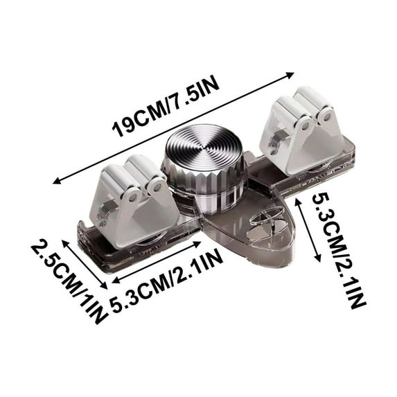 No-Drill Suction Cup Mop and Broom Holder with Hooks, ABS+PET Wall-Mounted Storage Rack for Bathroom and Kitchen Organization, 2-Clip Design