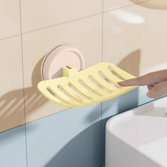 No Drill Suction Cup Soap Dish Colorful Bathroom Soap Holder Efficient Drainage Soap Tray Repositionable Soap Box Safe Rounded Corner Soap Dish
