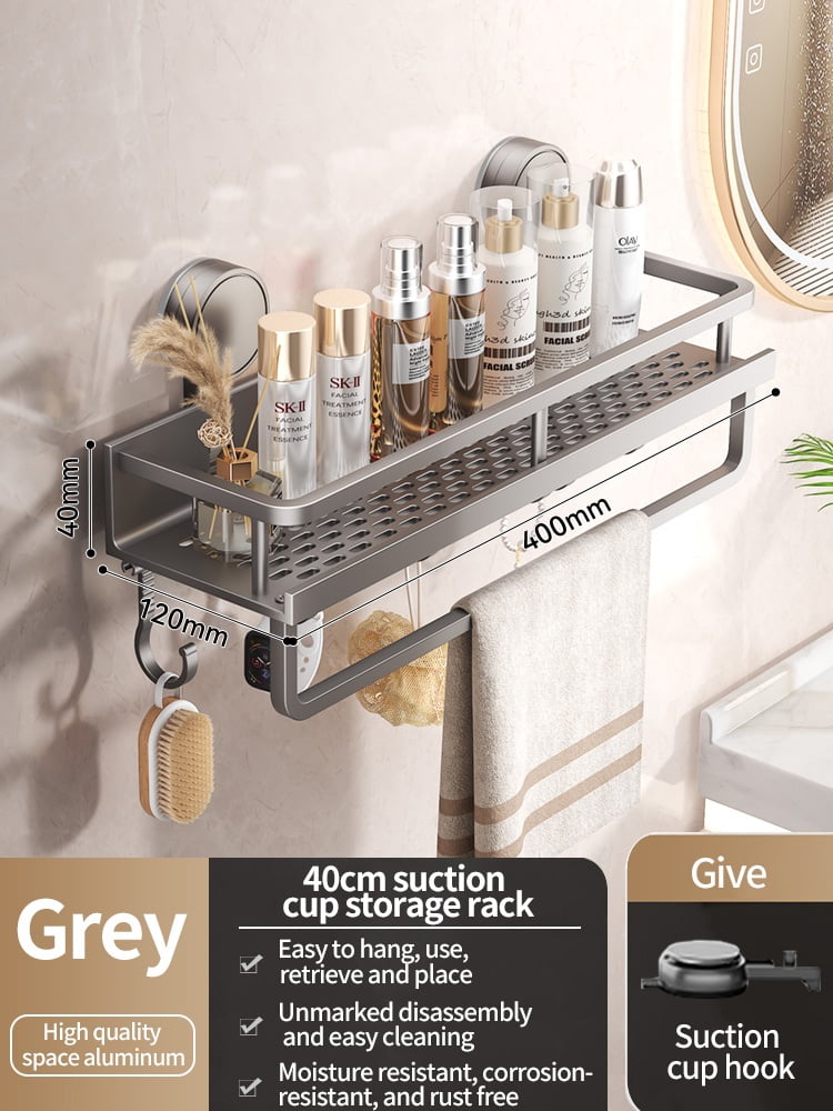 No Drill Suction Cup Suction Bathroom Rack Bathroom Shelf Toilet Space ...