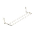 thumbnail image 1 of No Drill Towel Rail Heated Radiator Shelf Hanging Space Saving 2 Bar Rustproof Design White Bathroom Organizer Drying Rack, 1 of 3
