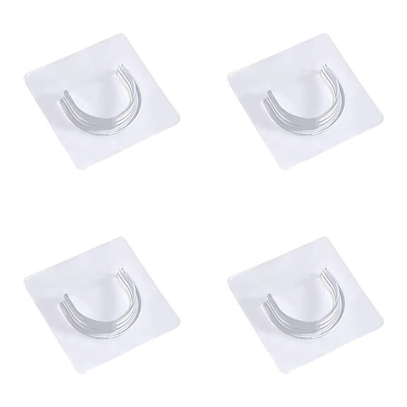 No Drill U Shape Curtain Rod Holder Free Wall Mount Hook for Tension Rod and Clothes Hanging
