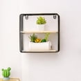 thumbnail image 1 of No-Drill Wall Decoration Storage Rack, 25cm Gold Black Iron Shelf for Living Room Bedroom, 1 of 5