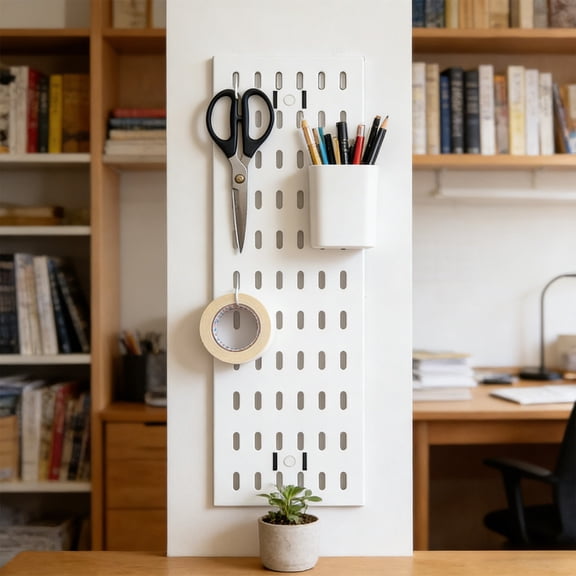 No Drill Wall Mount Pegboard Organizer - Multi Functional Kitchen Storage Rack with Drain Basket - Space Saving Wall Mounted Shelf for Utensils