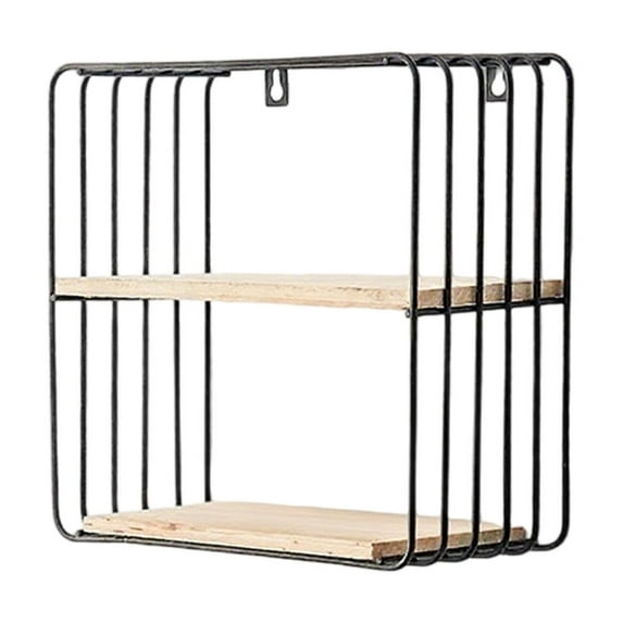 No Drill Wall Mount Shelf Double Layer Storage Rack for Living Room Bedroom Home Decor Organizer with Easy Installation Hanging Display Shelves