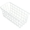 thumbnail image 1 of No Drill Wall Mount Storage Basket Steel Organizer for Kitchen Pantry Bathroom 11.2"x4.9"x4.9" Adhesive Mount Metal Basket with Hooks, 1 of 2