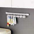 thumbnail image 1 of No Drill Wall Mounted Clip Hanger Rack with 20 Clips, Space-Saving Hanging Storage Organizer for Bathroom, Kitchen, Bedroom & Closet, 1 of 6