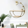 thumbnail image 1 of No Drill Wall Mounted Shelf with LED Lights, Golden Iron Storage Rack for Living Room, Bathroom & Kitchen Decor Gold, 1 of 6