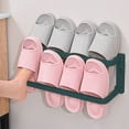 thumbnail image 1 of No Drill Wall Mounted Shoe Rack for Bathroom Shower, Adhesive Slipper Organizer Holds Multiple Pairs, Space Saving Storage Shelf, 1 of 5