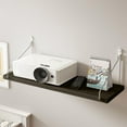 thumbnail image 1 of No Drill Wall Shelf, Adhesive Mounted Floating Shelf, Damage Free Wooden Shelf for Bedside Living Room Storage(Black), 1 of 6