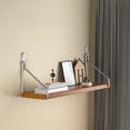 thumbnail image 1 of No-Drill Wall Shelf, Usavan Damage-Free Adhesive Wooden Wall-Mounted Shelf, 30x15cm Modern Storage Rack for Bedside Living Room Projector Router Books, 1 of 6