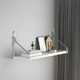 thumbnail image 1 of No-Drill Wall Shelf - Wooden Floating Shelf for Bedside, Living Room, Projector & Router Mount - 30X15Cm In White, Black, Coffee, Yellow - Damage-Free Adhesive Installation, 1 of 6