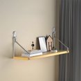 thumbnail image 1 of No-Drill Wall Shelf | Wooden Wall-Mounted Shelf for Bedside, Living Room & Study | 30x15cm Projector & Router Shelf | Yellow Wall-Mounted Bookshelf with Adhesive Installation, 1 of 5
