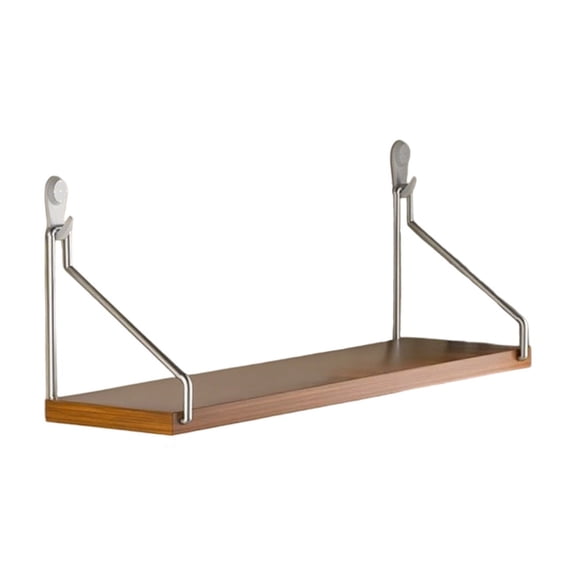 No Drill Wooden Wall Shelf, 11.81x5.91 Inch Coffee Wall Mounted Rack, Bedroom Living Room Storage Holder For Router Book
