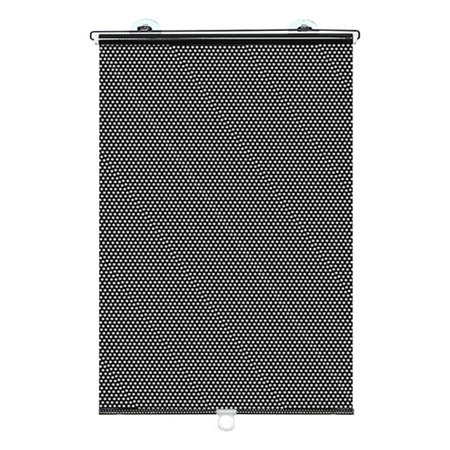 No-Drilling Blackout Blind Shade with 3 Suction Cups, Temporary Portable Roller Window Curtain for Home Office Car, Black Shade W19.7'' x L49.2''