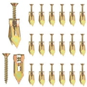 No-Drilling Drywall Anchor and Screw Set - 20pcs 12x40mm Galvanized Steel, Easy Installation, No Wall Damage, Heavy Duty Anchors