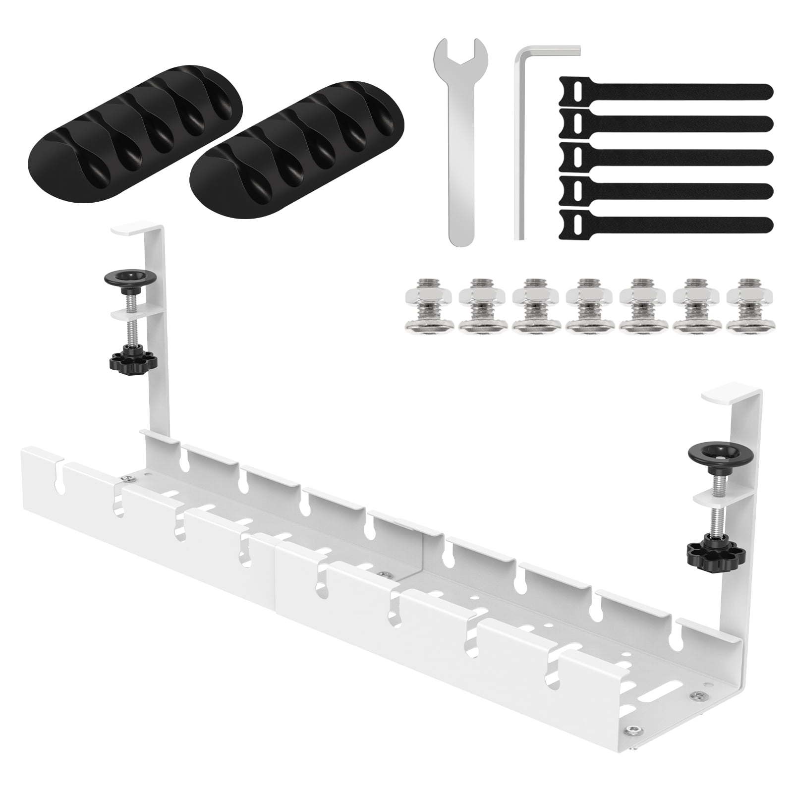 No Drilling Extendable Under Desk Cable Management, Metal Cable ...