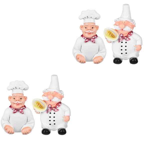 Beaupretty No Drilling Chef Shape Hooks for Kitchen and Wall Storage (2Pairs)