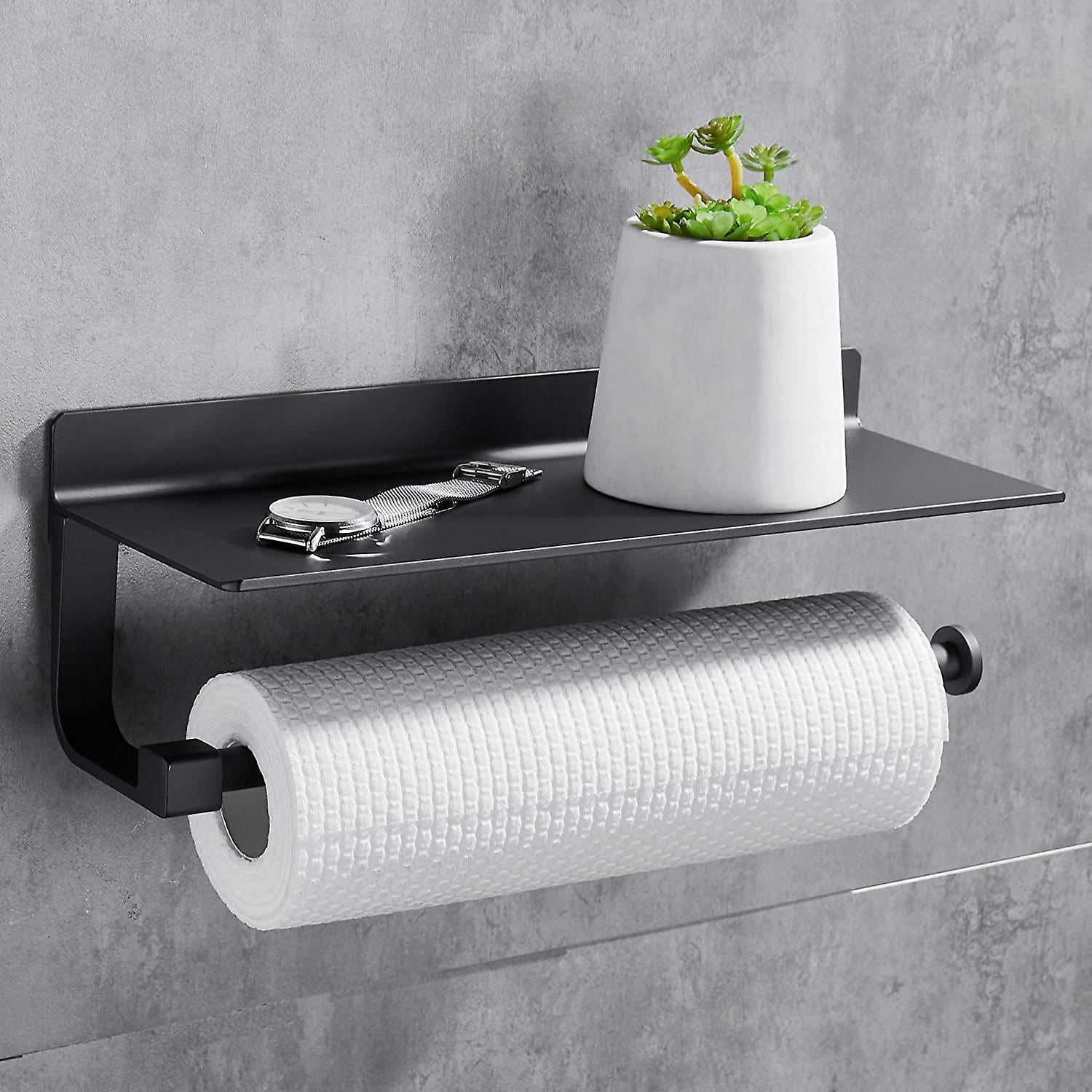 No Drilling Kitchen Roll Holder Wall Mounted Paper Towel Holder Paper Towel Holders With ...