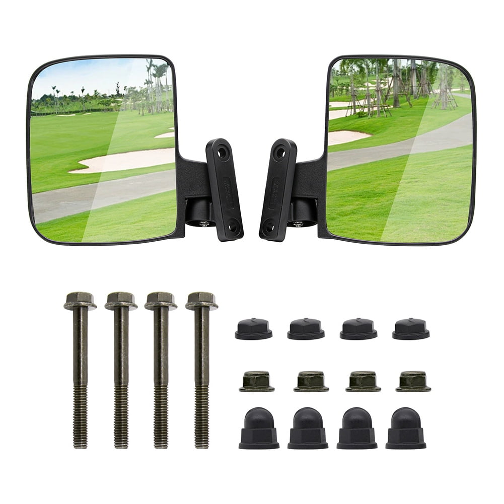 NoDrilling Required Golf Cart Folding Side View Mirrors Compatible for