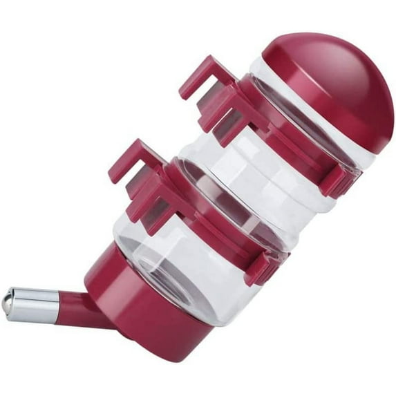 No Drip Dog Kennel Water Bottle Dispenser for Crate, 400ml Dripless Pet Drinking Fountains Kettle with Automatically Feeding Water (Red) (Red)