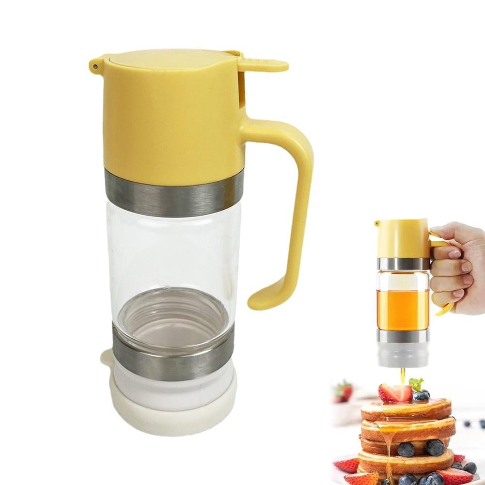 No-Drip Honey Dispenser, 2026 Upgraded Glass Honey Dispenser, Honeys Dispensers No Drip Glass, Maple Syrup Dispensers, 9OZ Honeys Jar with Handle, Syrup-Dispenser for Coffee, Tea