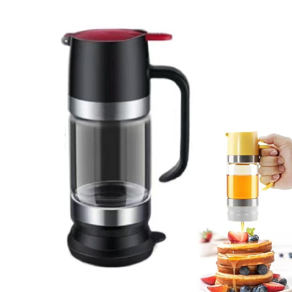 No-Drip Honey Dispenser, 2026 Upgraded Glass Honey Dispenser, Honeys Dispensers No Drip Glass, Maple Syrup Dispensers, 9OZ Honeys Jar with Handle, Syrup-Dispenser for Coffee, Tea