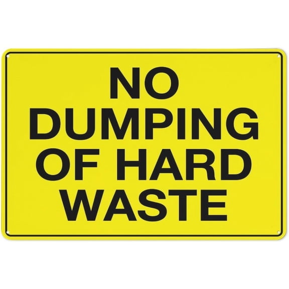 No Dumping Of Hard Waste Retro Vintage Sign 8"x12", Home Bar Pub Kitchen Restaurant Wall Decor Plaque, Hard Waste Dumping Ban Marker
