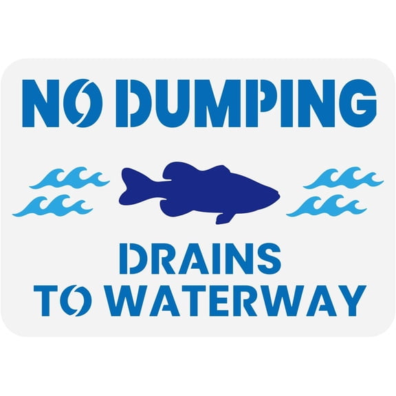 No Dumping Sign - 11.7x8.3 inch Plastic Stencil for Indoor & Outdoor Drains Mixed Color