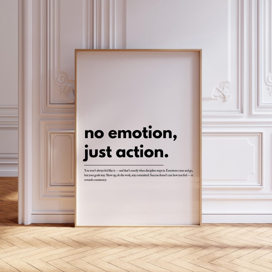No Emotion Just Action Wall Art Print, Inspirational Decor - Walmart.com