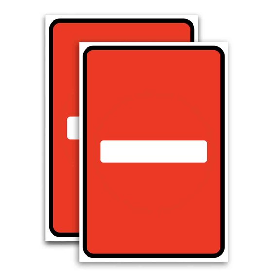 No Entry (24" X 36") Vinyl Decal Only (Pack of 2) |Sign|Sticker|Poster