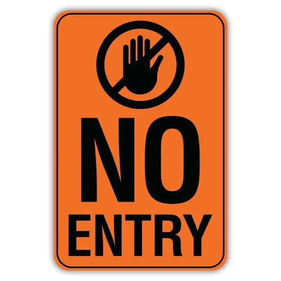 No Entry Metal Sign Size: 8 x 12 Inch