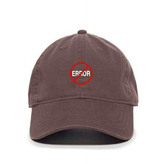 No Error Baseball Cap Embroidered Cotton Adjustable Dad Hat Brown