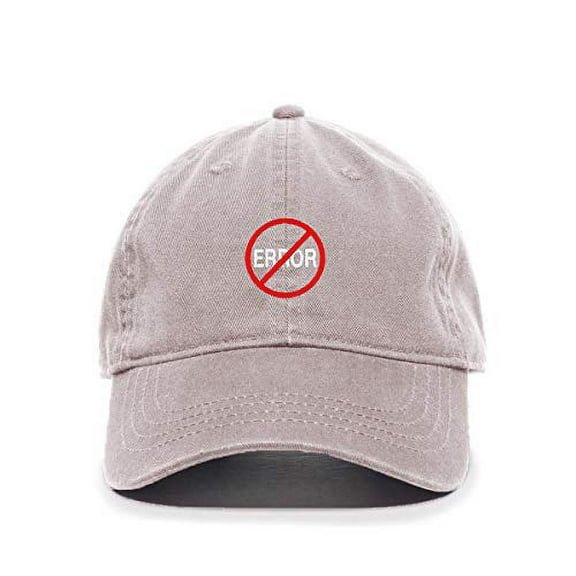 No Error Baseball Cap Embroidered Cotton Adjustable Dad Hat Light Grey