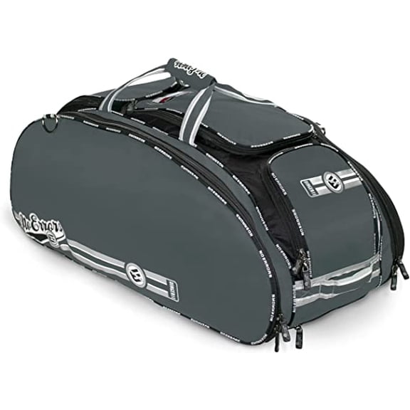 No Error Sports Dinger Baseball Bat Bag with Wheels - Spacious 15 pocket baseball gear bag - Fits 4 Bats, Helmets, Cleats, Gloves - Hangs on Fence