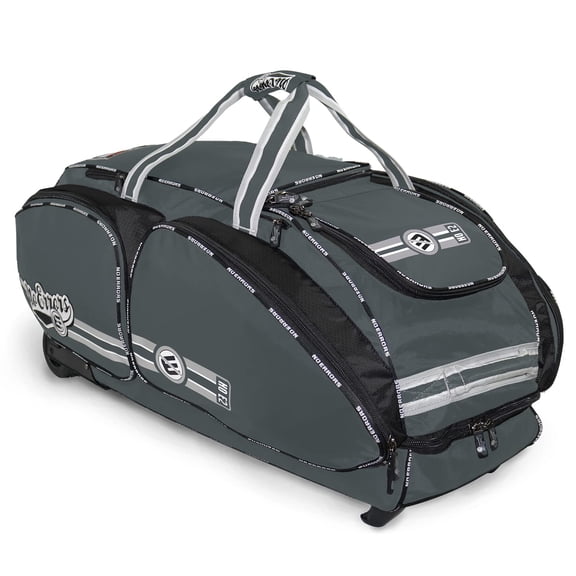 No Error Sports Dinger Baseball Bat Bag with Wheels - Spacious 15 pocket baseball gear bag - Fits 4 Bats, Helmets, Cleats, Gloves - Hangs on Fence