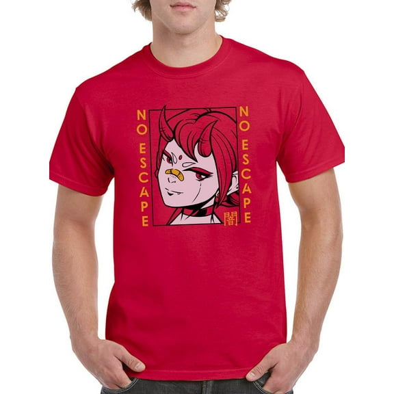 No Escape Manga Character Art T-Shirt Men -Smartprints Designs, Male Large