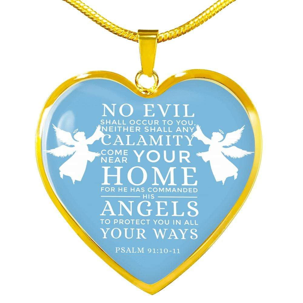No Evil Psalm 91 10 11 Bible Quote Heart Pendant Necklace Stainless no-evil-psalm-91-10-11-bible-quote-heart-pendant-necklace-stainless