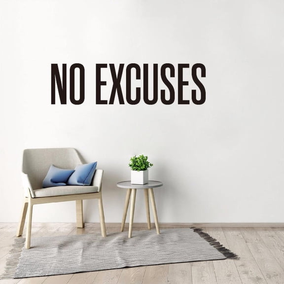 No Excuses Motivation Quote Wall Sticker Living Room Bedroom Home Decor Gym Workout Fitness Vinyl Decal Sport Wall Art Mural 57cmx15cm