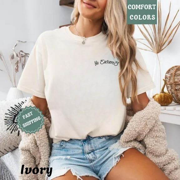 No Excuses Pocket T-Shirt: Unisex Gym Top All Size S-5Xl