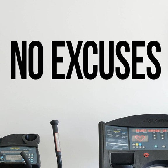 No Excuses Self Motivation Quote Gym Vinyl Decal Workout Fitness Wall Sticker Sport Home Gym Interior Decoration Wallpaper 161x42cm